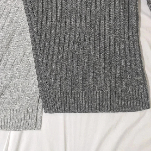 Simply Vera Vera Wang Asymmetrical-Hem Sweater, Color Dark/Light Gray Size S - Picture 7 of 12